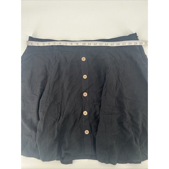 Modcloth Black Skater Skirt with Button Detail - Picture 6 of 8